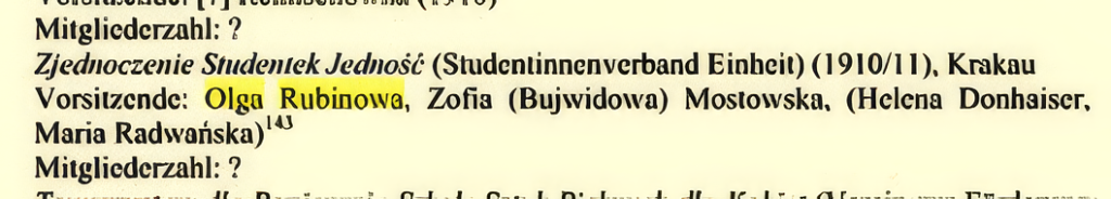 A snippet of Polish text with the words "Olga Rubinowa" highlighted